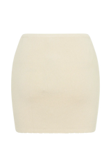 Monroe Embroidered Knit Mini Skirt - Cream And Ivory