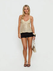 Opaline Sequin Cami Top Gold