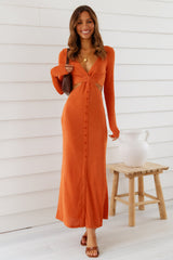 Criss Cross Maxi Dress Orange