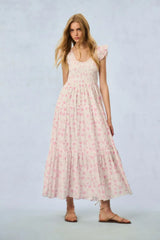 Chessie Heirloom Print Cotton Maxi Dress