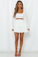 On Screen Crop Top White
